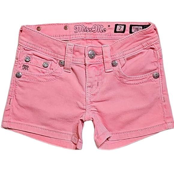 Miss Me Girls - Neon Pink Shorts. (Youth) Girl's Size: Waist 07x2.5 Inseam. - Picture 4 of 13